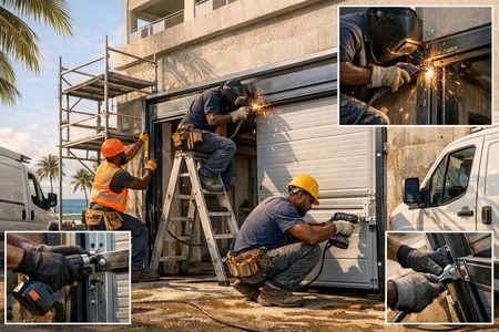 Installation de porte de garage en Martinique par entreprise multi-corps d’état