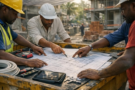 Planification de chantier multi corps d état en Martinique pour bâtiments collectifs taille medium