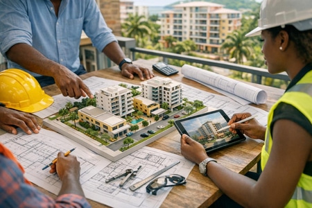 Planification des travaux BTP en Martinique pour immeuble collectif et locaux professionnels