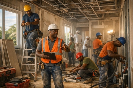 Remise à neuf de locaux professionnels en Martinique par entreprise générale multi-corps d’état taille medium