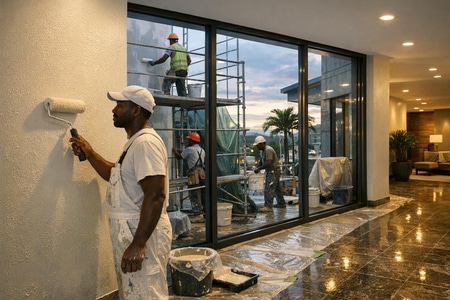 Repeindre maison Martinique rénovation peinture locaux professionnels et immeubles taille medium