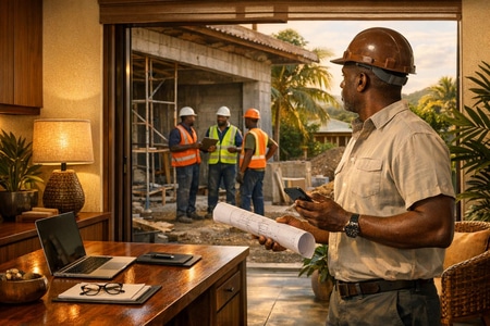 Amenagement bureau maison Martinique et suivi de chantier de locaux professionnels