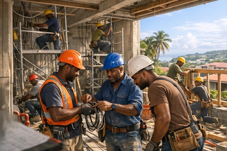 Câblage électrique Martinique coordonné avec autres corps d’état dans un immeuble collectif