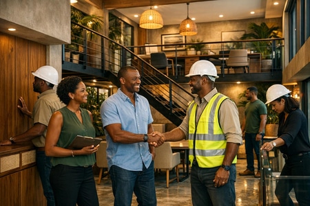 Aménagement de duplex professionnels en Martinique par entreprise générale du bâtiment