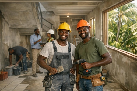 Rénovation de duplex en Martinique dans immeuble collectif professionnel