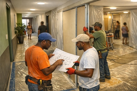 Phasage de travaux intérieurs Martinique en bâtiment collectif en site occupé